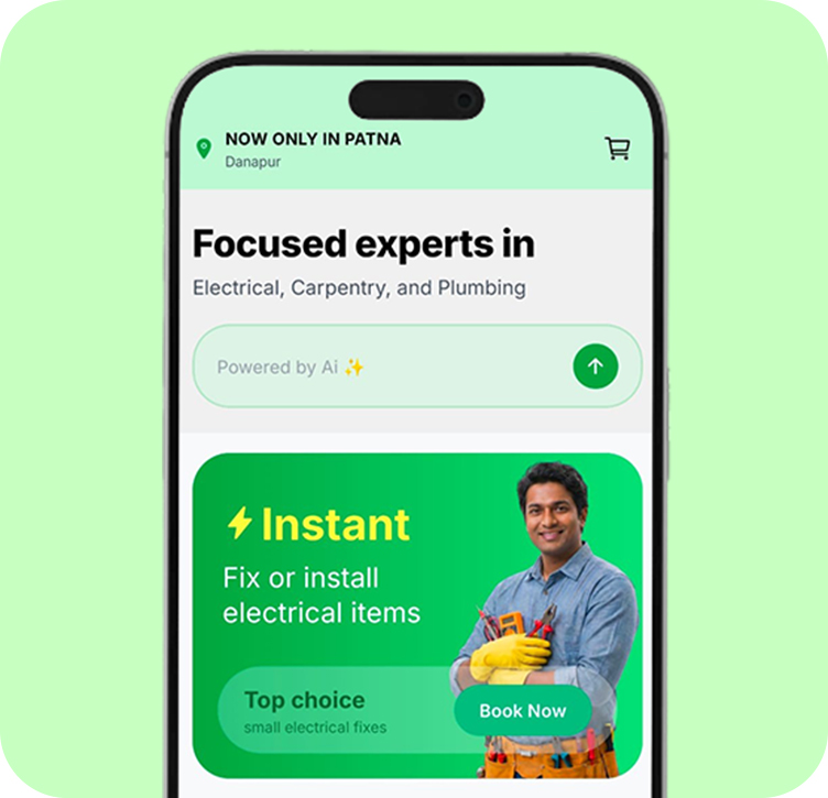 Workra app STEP 1 - book home services in Patna